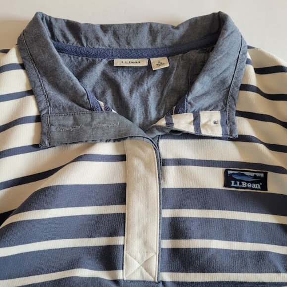 Vintage LL. Bean Shirt White / Grey / Blue Size Large - Picture 7 of 8